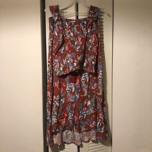 NWT!!! Crop tank and skirt set 🧡❤️